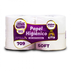 MILI HIGIENICO SOFT CELULOSE 04 ROLOS 10CMX300MTS