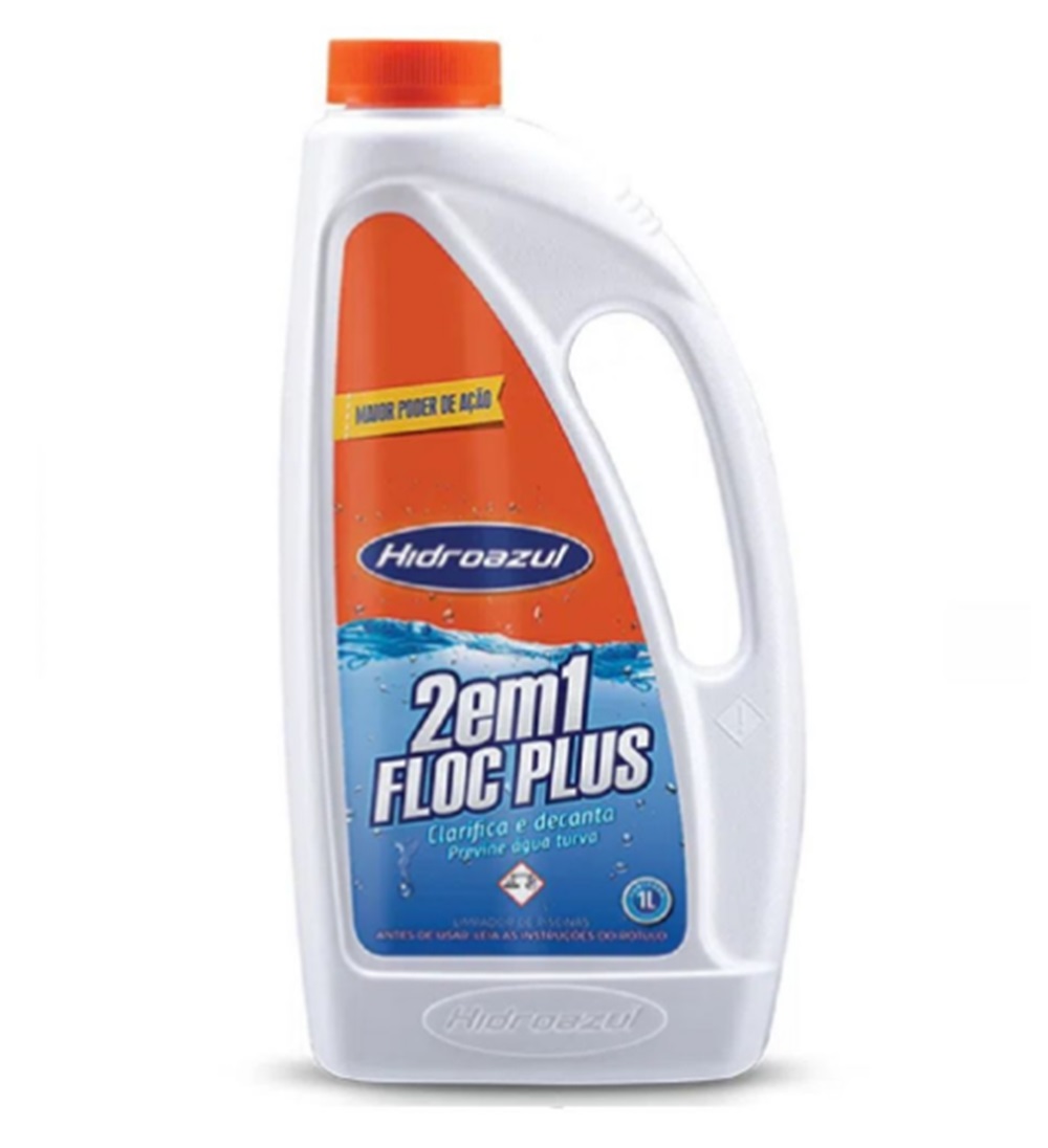 HIDROAZUL CLARIFICANTE FLOC PLUS 2 EM 1 FR 01 LITRO